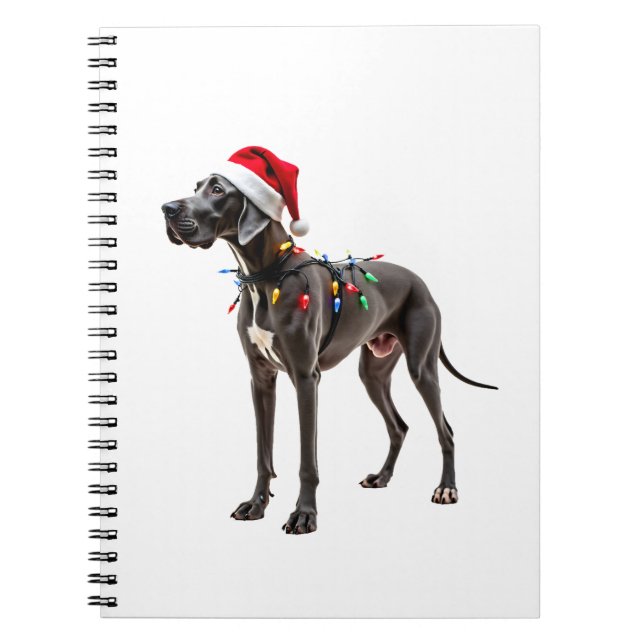 Great Dane Holiday Christmas Light  (2) Notebook (Front)