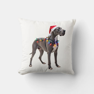 Great Dane Holiday Christmas Light (3) Cushion