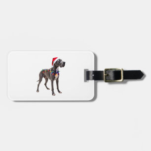 Great Dane Holiday Christmas Light (3) Luggage Tag