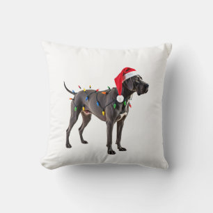 Great Dane Holiday Christmas Light (4) Cushion