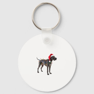 Great Dane Holiday Christmas Light (4) Key Ring