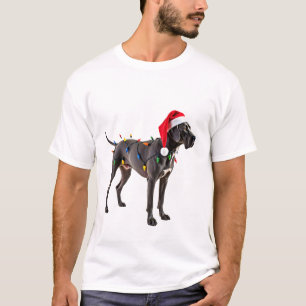 Great Dane Holiday Christmas Light  (4) T-Shirt