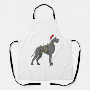 Great Dane Holiday Christmas Light Apron