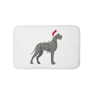 Great Dane Holiday Christmas Light Bath Mat