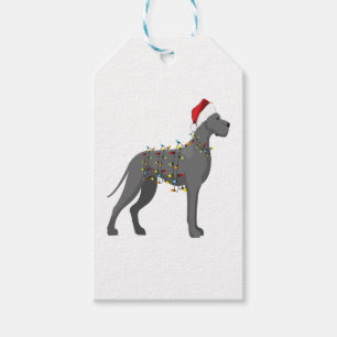 Great Dane Holiday Christmas Light  Gift Tags