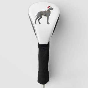 Great Dane Holiday Christmas Light  Golf Head Cover