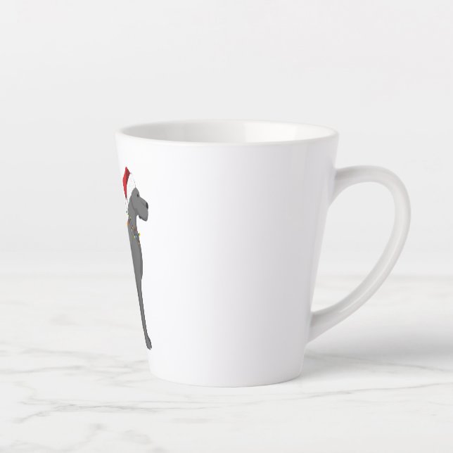 Great Dane Holiday Christmas Light  Latte Mug (Right)