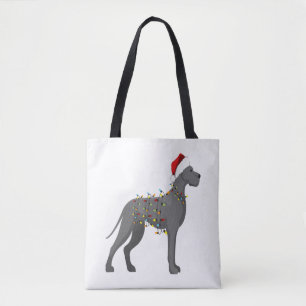 Great Dane Holiday Christmas Light  Tote Bag