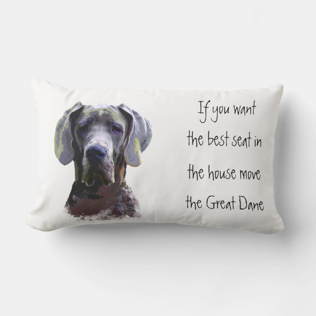 Great Dane Humour Best Seat in house Dog Pet Anima Lumbar Cushion (Front)