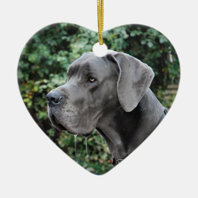Great Dane Images Ceramic Tree Decoration (Front)