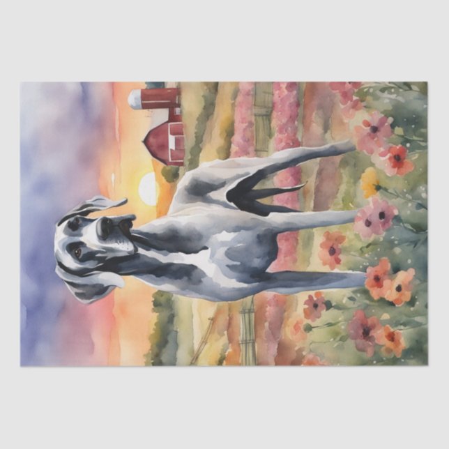 Great Dane in Countryside Bliss Decoupage Tissue Paper (Front)