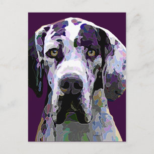 Great Dane in Dazzling Colours Post Card