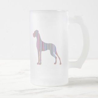 Great Dane in Pastel Colours Frosted Glass Beer Mug