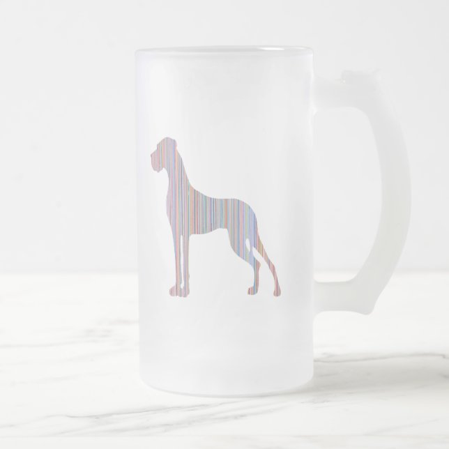 Great Dane in Pastel Colours Frosted Glass Beer Mug (Right)