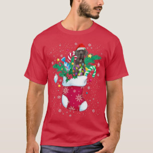 Great Dane In Sock Funny Christmas Lights Pajama S T-Shirt