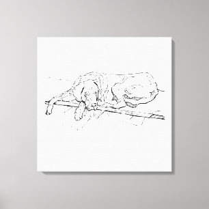 Great Dane Ink Wall Art Minimalist Line Drawing