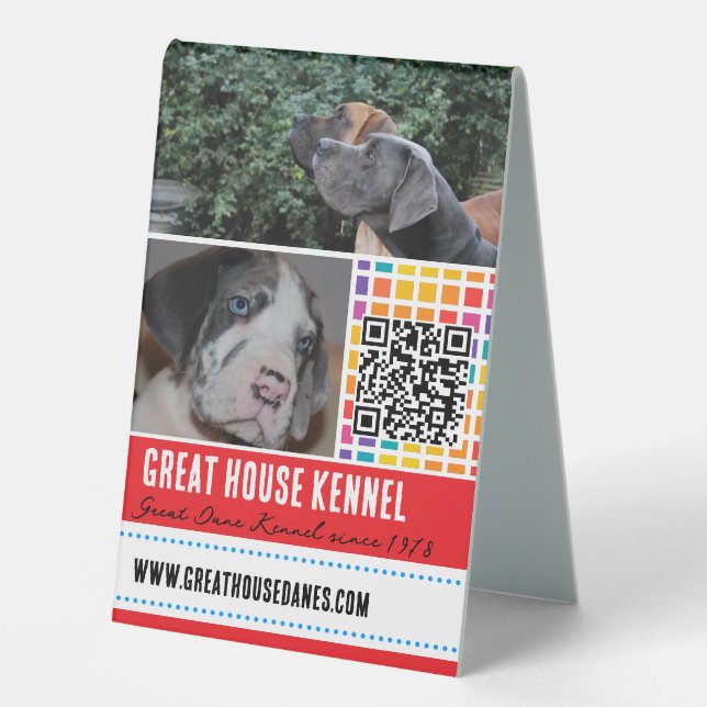 Great Dane Kennel QR Code Promotional sign (Front)