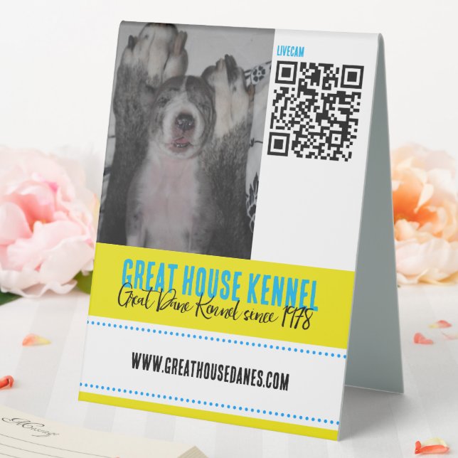 Great Dane Kennel QR Code Promotional sign (In SItu (Wedding))