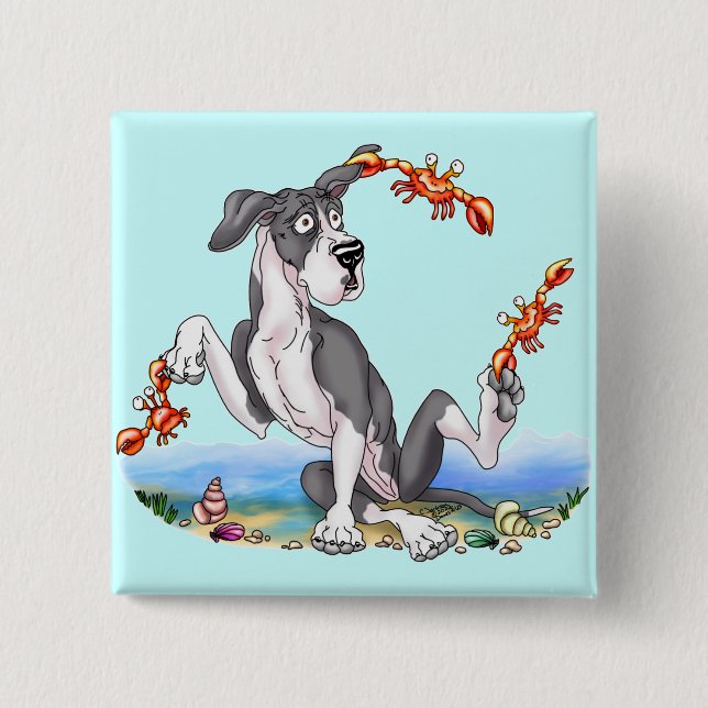 Great Dane Kinda Crabby Mantle UC 15 Cm Square Badge (Front)
