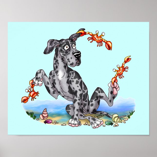 Great Dane Kinda Crabby Merle UC Poster (Front)