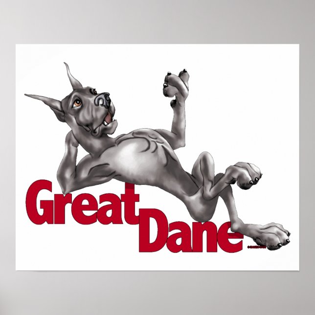 Great Dane Laid Back Black Poster (Front)