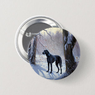 Great Dane Let It Snow Christmas  6 Cm Round Badge