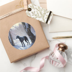 Great Dane Let It Snow Christmas  Classic Round Sticker