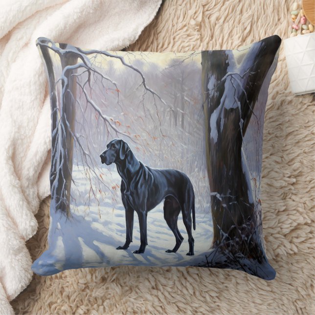 Great Dane Let It Snow Christmas  Cushion (Blanket)
