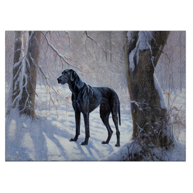 Great Dane Let It Snow Christmas  Cutting Board (Front)