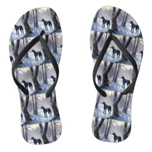 Great Dane Let It Snow Christmas  Flip Flops