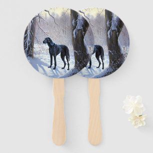 Great Dane Let It Snow Christmas  Hand Fan