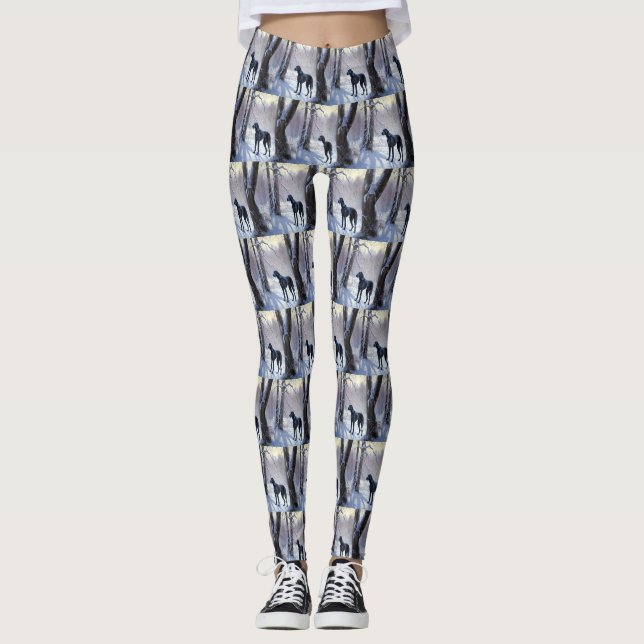 Great Dane Let It Snow Christmas  Leggings (Front)