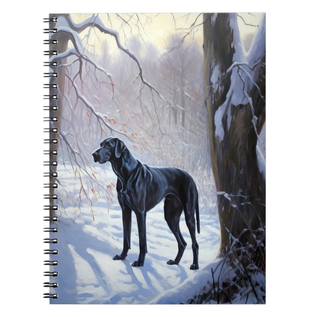 Great Dane Let It Snow Christmas  Notebook (Front)