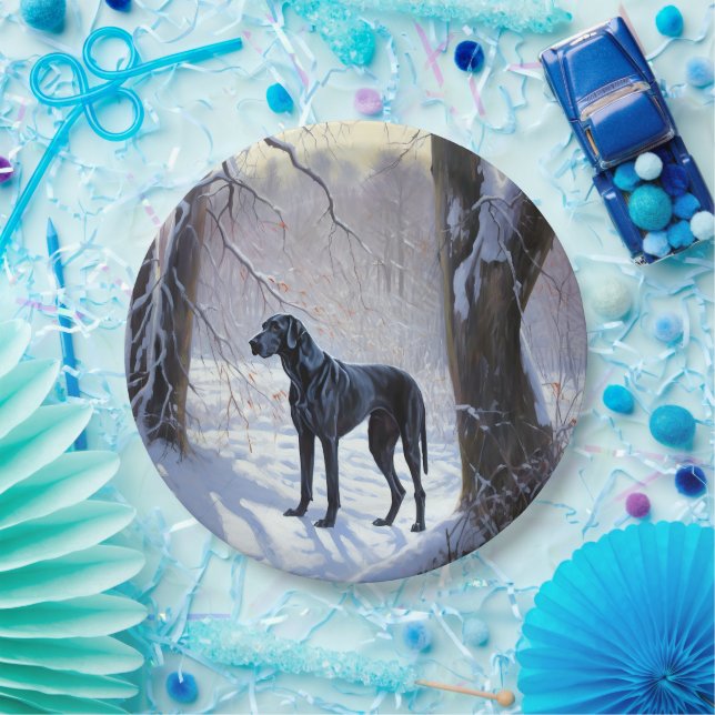 Great Dane Let It Snow Christmas  Paper Plate (Party)