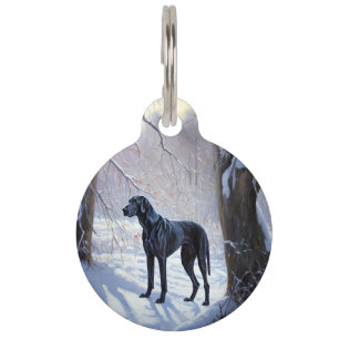 Great Dane Let It Snow Christmas  Pet Tag