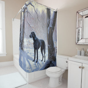 Great Dane Let It Snow Christmas  Shower Curtain