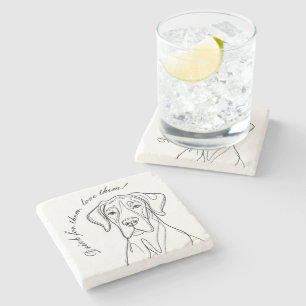 Great Dane Line Portrait  Stone Coaster