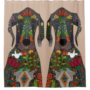 Great Dane love beige Shower Curtain