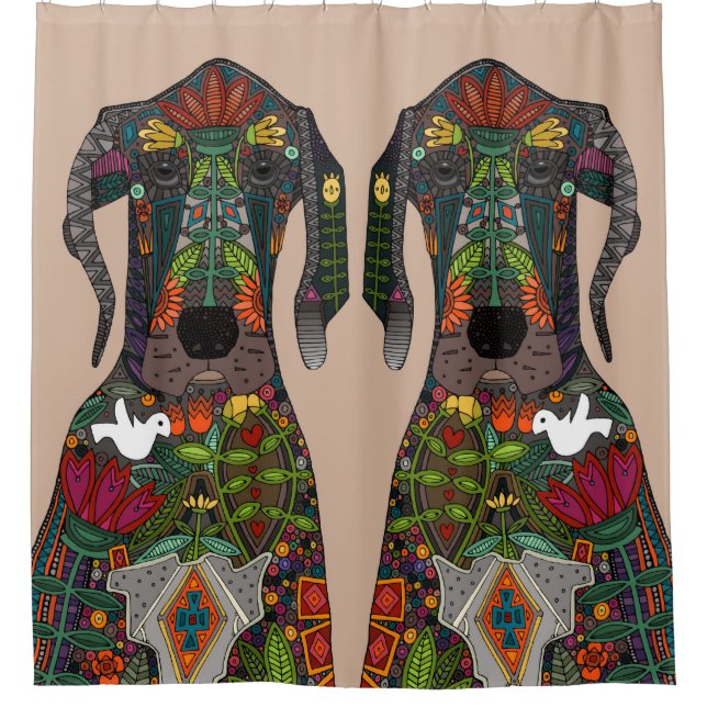 Great Dane love beige Shower Curtain (Front)