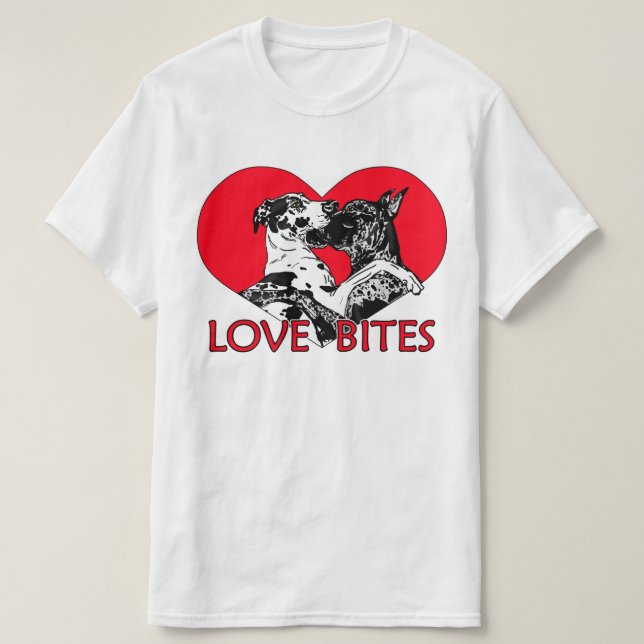Great Dane Love Bites T-Shirt (Design Front)