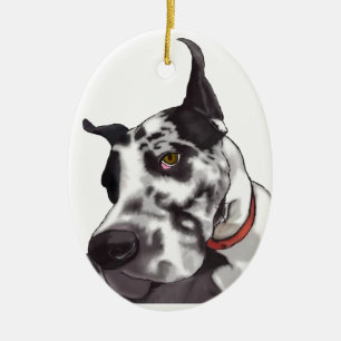 Great Dane Love Ceramic Tree Decoration