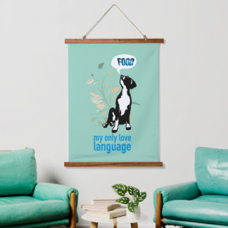 Great Dane love language  Hanging Tapestry