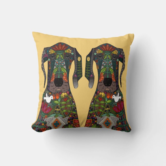 Great Dane love yellow Cushion (Front)