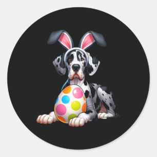Great Dane Lovers Easter Egg Eggs Bunny Rabbits Me Classic Round Sticker