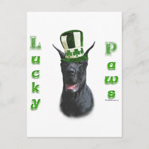 Great Dane Lucky Paws; St. Patty's Day Great Dane Postcard