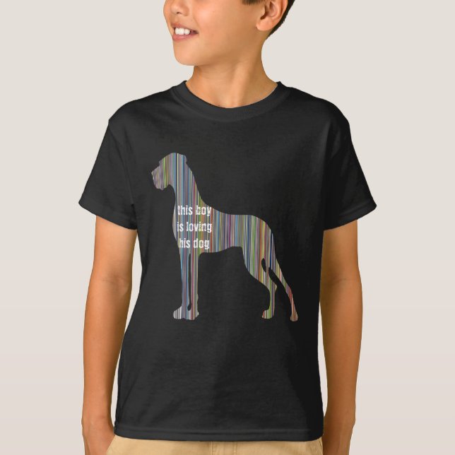Great Dane made of colourful stripes  T-Shirt (Front)