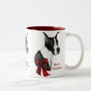Great Dane Mantle Christmas Gifts Two-Tone Coffee Mug