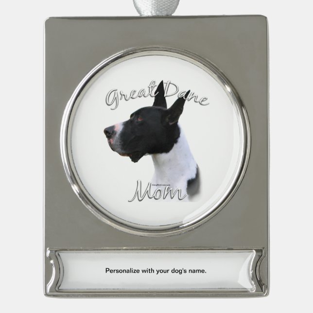 Great Dane (mantle) Mum 2 Silver Plated Banner Ornament (Front)