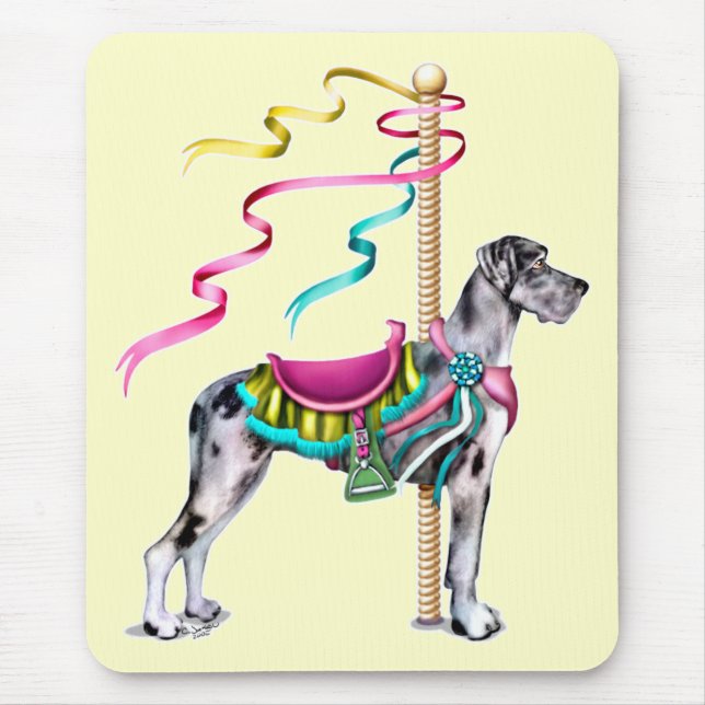 Great Dane Merle Carousel UC Mouse Mat (Front)