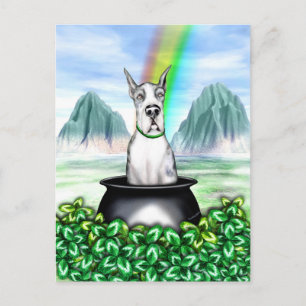 Great Dane MerleB Pot O Gold Postcard